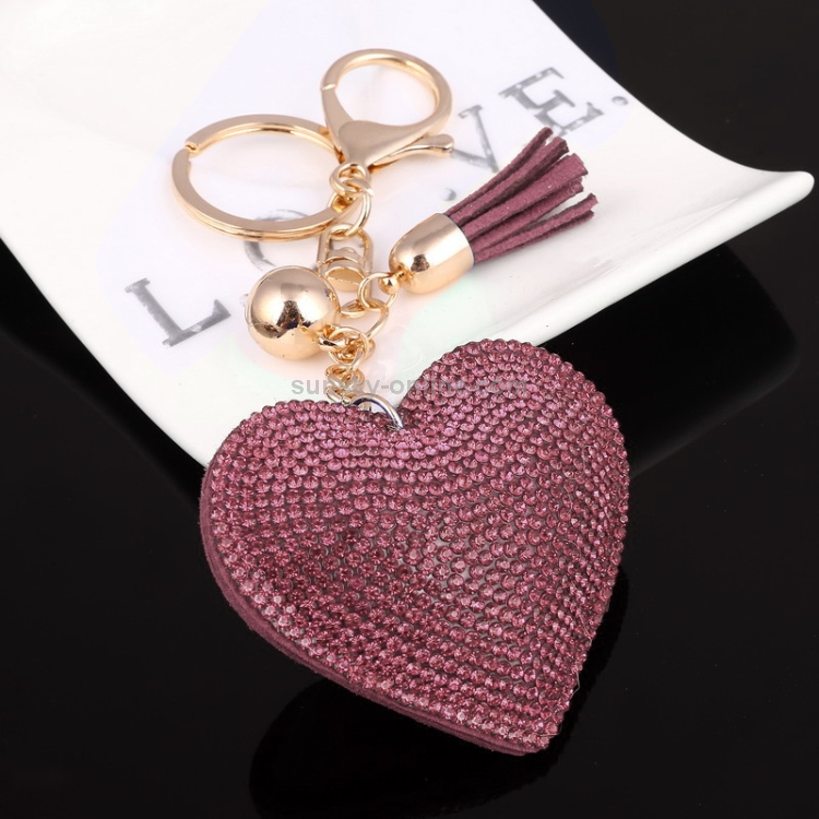 Charm Heart Crystal Rhinestone Handbag Pendant Keychain Bag Keyring Key Chain S8