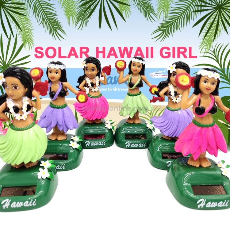 Solar Powered Dancing Hula Girl Bobble Head With Grass Skirt Hot Style Use 