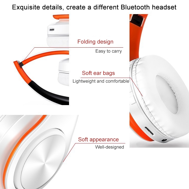 LPT660 Foldable Stereo Bluetooth Headset MP3 Player, Support 32GB