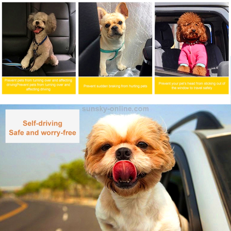2 PCS Nylongeschirr Leinenclip Haustier Hund Auto Sicherheitsgurt  Sicherheitsgurt (rot)