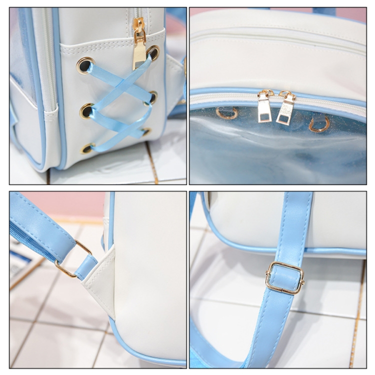 Mochila transparente para niños Bolsos con lazo lindo Mini mochila (Azul) - 6