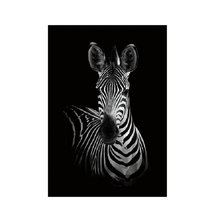 Einfache Schwarz-Weiß-Tier-Dekoration-Malerei-Studie  Wohnzimmer-Sofa-Hintergrund Wandmalerei ohne Rahmen, Größe: 30x40cm (Zebra)