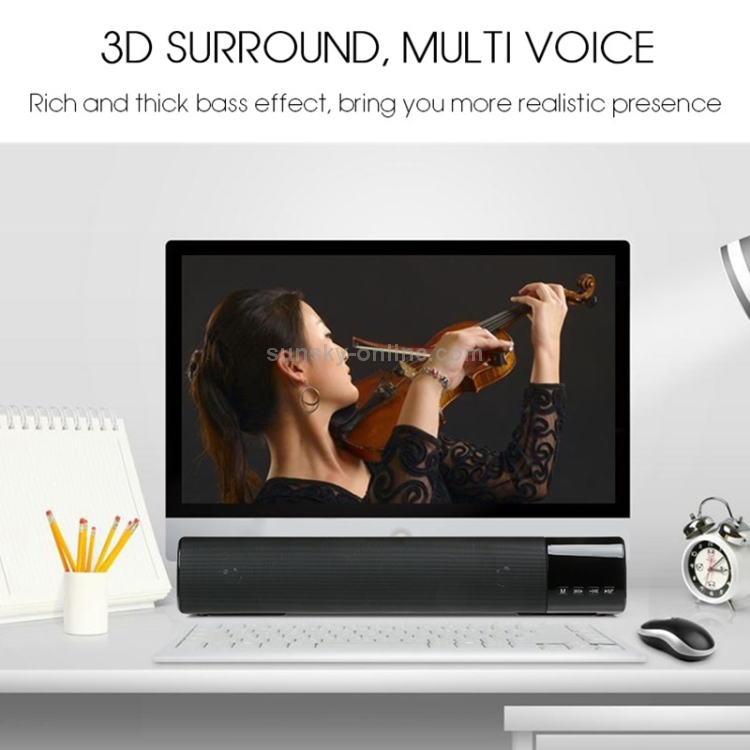 TOPROAD High Power 10W HIFI Portable Wireless Bluetooth Speaker Stereo Soundbar TF FM USB Subwoofer Column for Computer TV Phone(Gold) TOPROAD High Power 10W HIFI Portable Wireless Bluetooth Speaker Stereo Soundbar TF FM USB Subwoofer Column for Computer TV Phone(Gold)