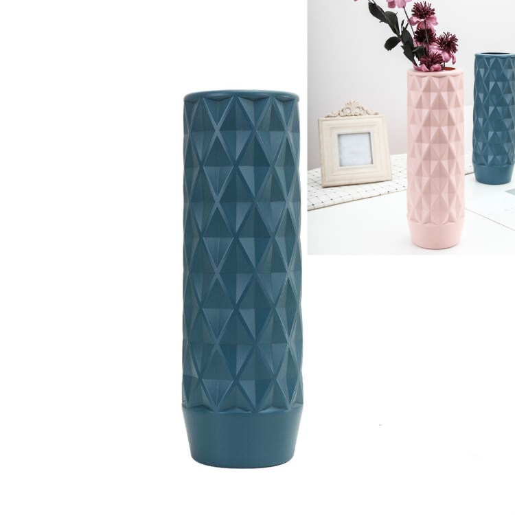 Blumenarrangementbehälter Creative Straight Vase Plastic Home Decoration ( Blau)