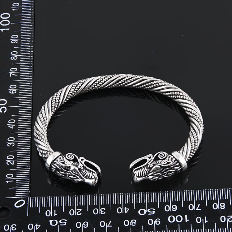 Men Wristband Cuff Dragon-Head Viking Bracelet Jewelry Fashion