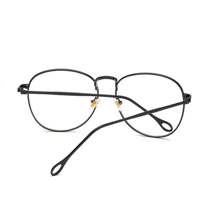 Retro Simple Round Frame Plain Glass Spectacles(Silver White)