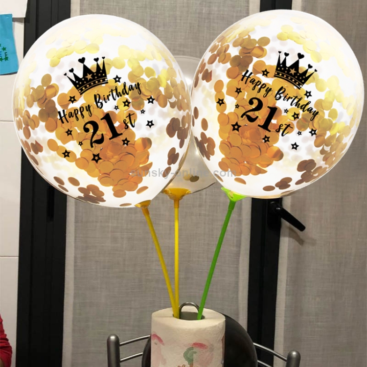 10 PCS 12 pollici Lattice Clear Birthday Balloncy Balloons Balloons  30/40/50 anniversario Decorazione di nozze 50 ° (coriandoli in oro rosa +  corona)