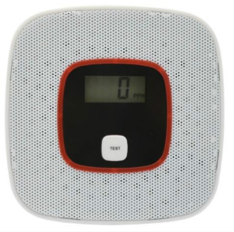 Détecteur de monoxyde de carbone d'alarme de gaz Testeur de toxique  d'avertissement vocal avec afficheur LCD Blanc