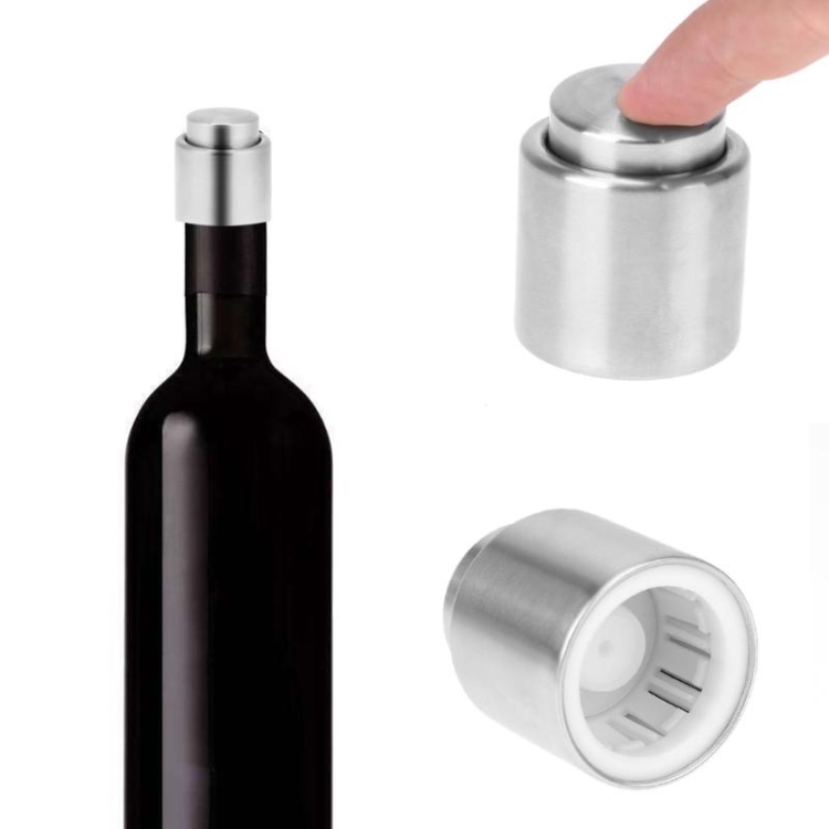 Set Di 5 Tappi Per Champagne A Pressione – In Acciaio Inox E Silicone, Riutilizzabili, Ermetici, Per Conserve E Bar