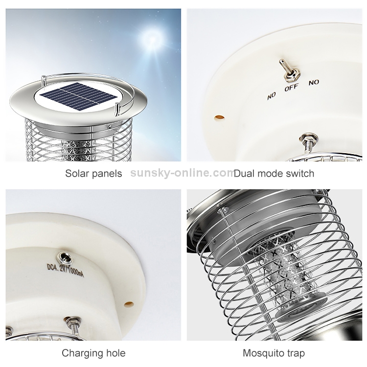 Lampe anti-moustique étanche solaire extérieure anti-moustique, couleur:  TM03 Silver