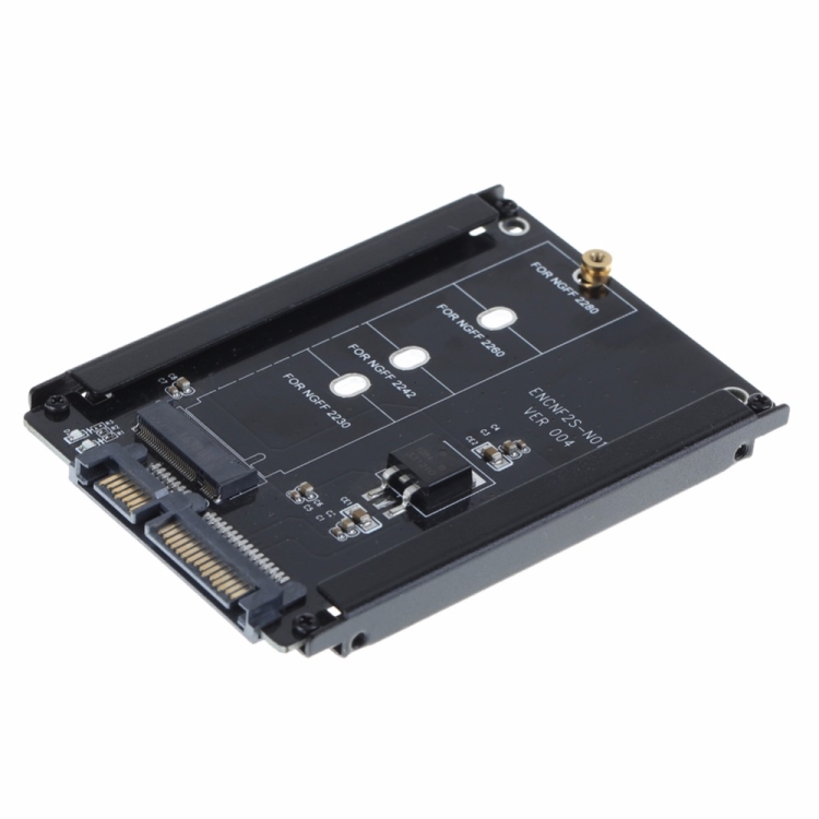 Caja metálica CYB + M Socket 2 M.2 NGFF (SATA) SSD a 2.5 Adaptador SATA para disco duro de estado sólido 2230/2242/2260 / 2280mm M2 NGFF SSD - 5