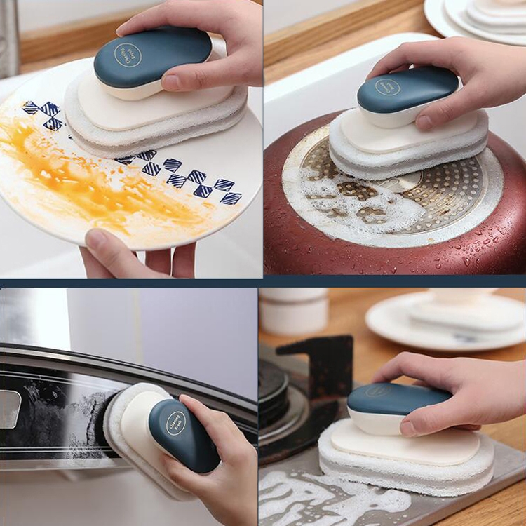 Éponge Fibre Brosse Comptoir Pot Lave-vaisselle avec poignée