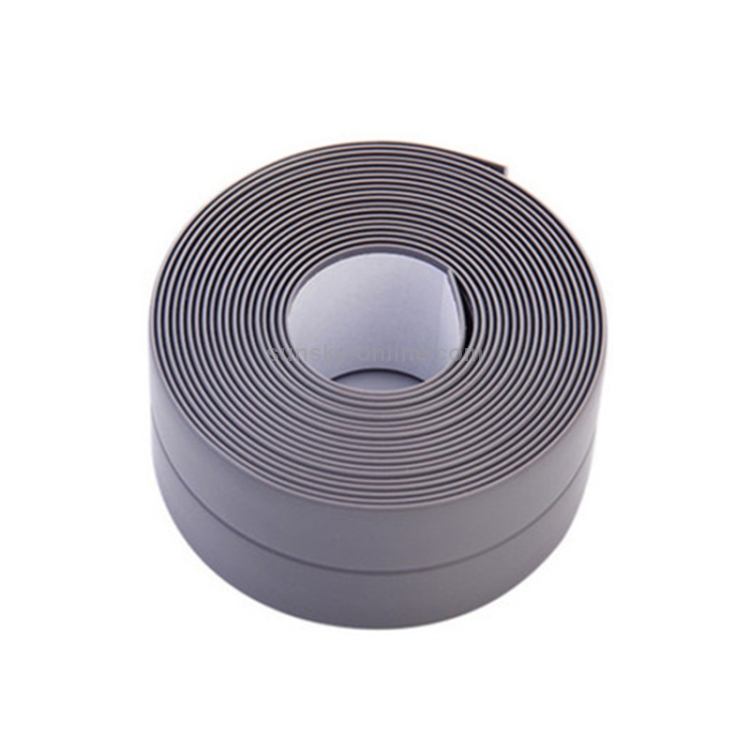 Matériau en PVC durable Ruban adhésif étanche à l'eau et à la moisissure  Ruban d'étanchéité pour mur de salle de bains de cuisine, largeur: 2,2 cm x  3,2 m (gris)