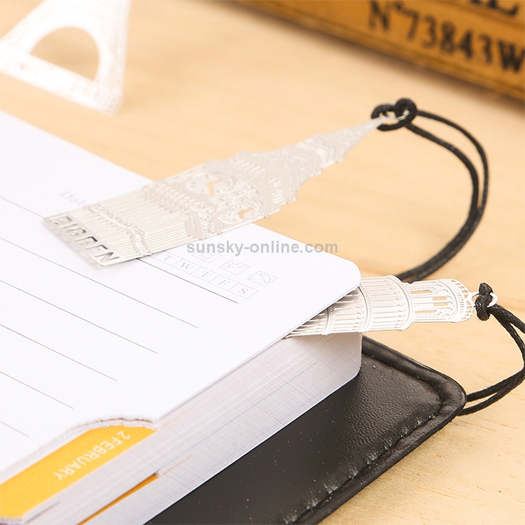 2 PCS Classic Architectural Historical Sites Metal Bookmarks Office