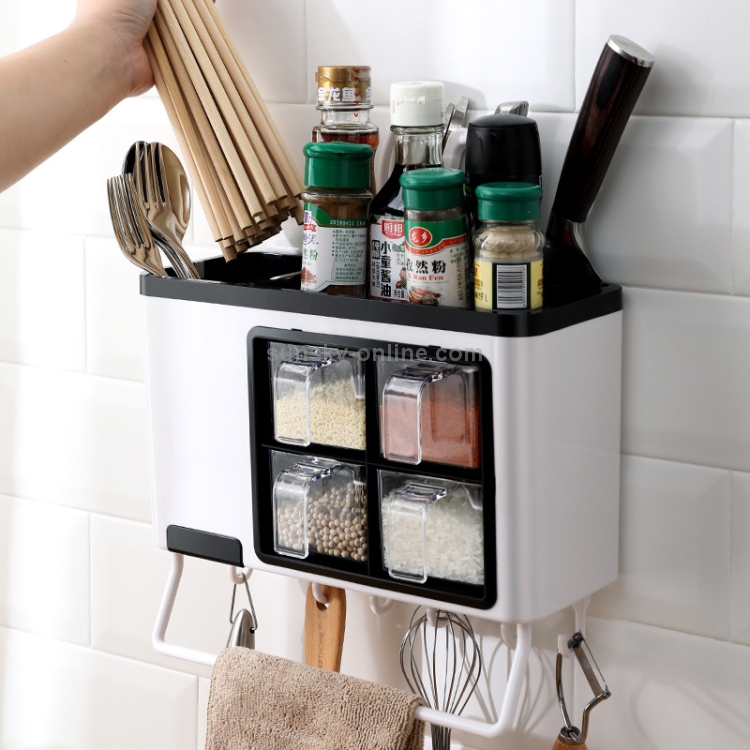 Dropship 1 Piece Spice Box Organizer; Wall Mounted Seasoning Box; Adhesive  Seasoning Storage Box; Kitchen Storage Box to Sell Online at a Lower Price