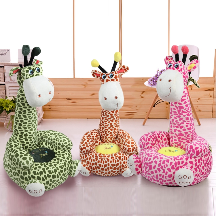 Giraffe Cartoon Lazy Sofa Child Seat Plush Toy Bean Bag for Bedroom  Decoration or Children Gift 50 x 50CM(Elephant Seat)