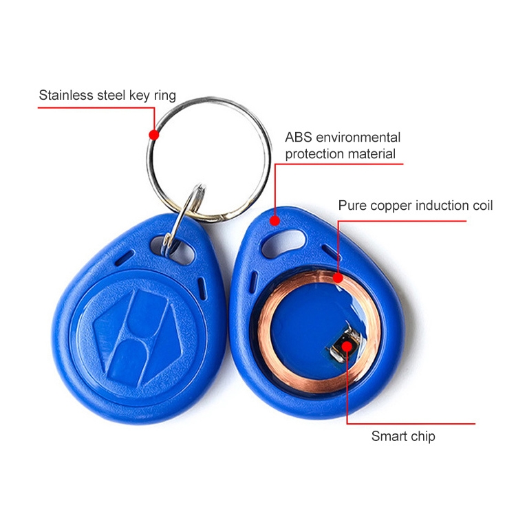 10 Étiquettes RFID 125KHz EM4100 - Jetons Noirs Porte-clés - Contrôle D'Accès Proximité