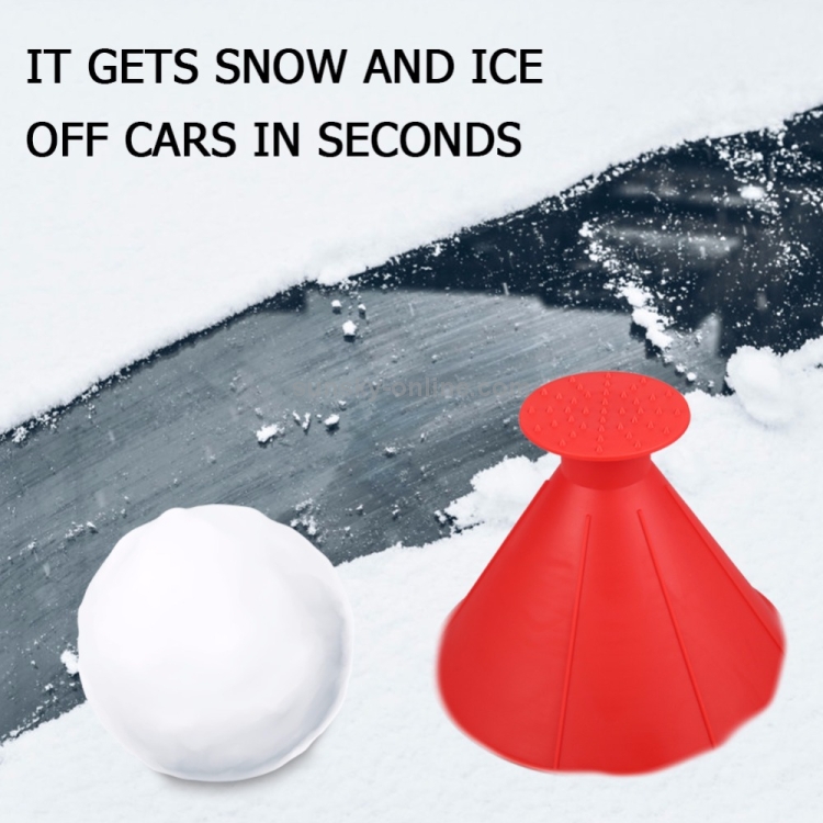 2 PCS Car Magic Window Windshield Car Ice Scraper Shaped Funnel Snow  Remover Deicer Cone Deicing Tool Scraping, buy2fix