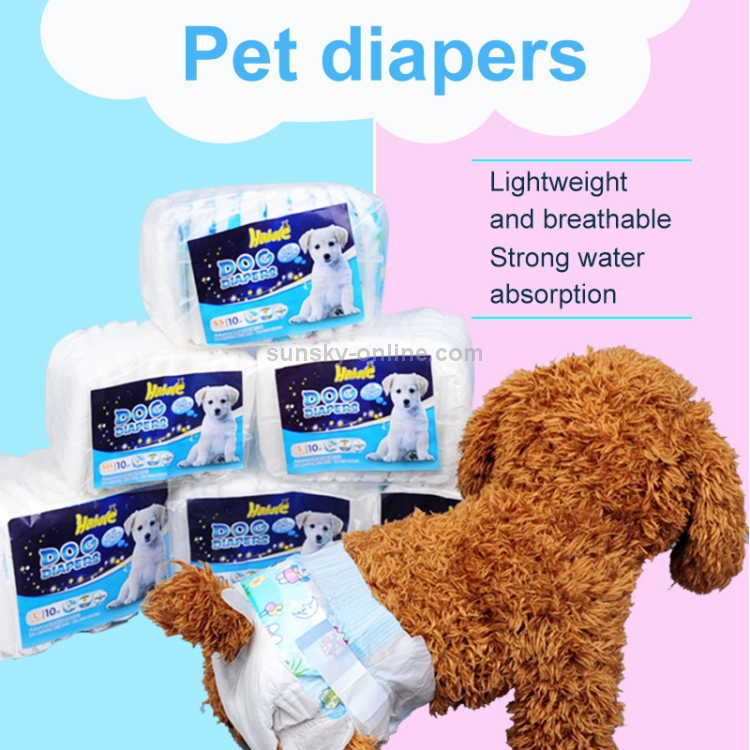 2 paquetes / 20 piezas de pañales para mascotas para perros, pantalones fisiológicos para mascotas, entrega de color al azar, tamaño: M - 7