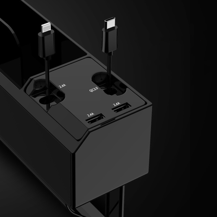 Autositz-Aufbewahrungsbox mit Kabel-USB-Ladegerät, Stil: 2-Draht +  Aufbewahrungsbox