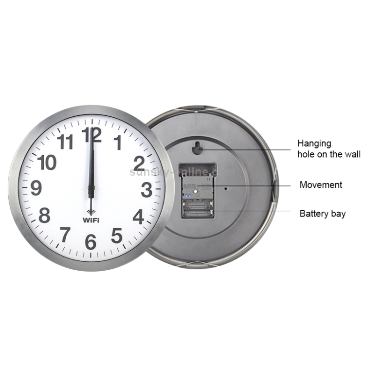 OCEST 10 Zoll Smart-WLAN Wanduhr – Automatische Zeitsynchronisation, Leise, Weißes Zifferblatt, Batteriebetrieben