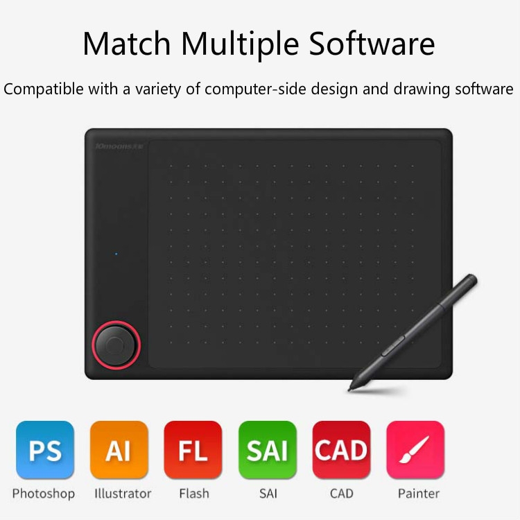 10moons G30 Magic Circle Tablet Digital se puede conectar a Tablero de dibujo de pintura de tablero pintado a mano con teléfono móvil con 8192 pluma pasiva - 3