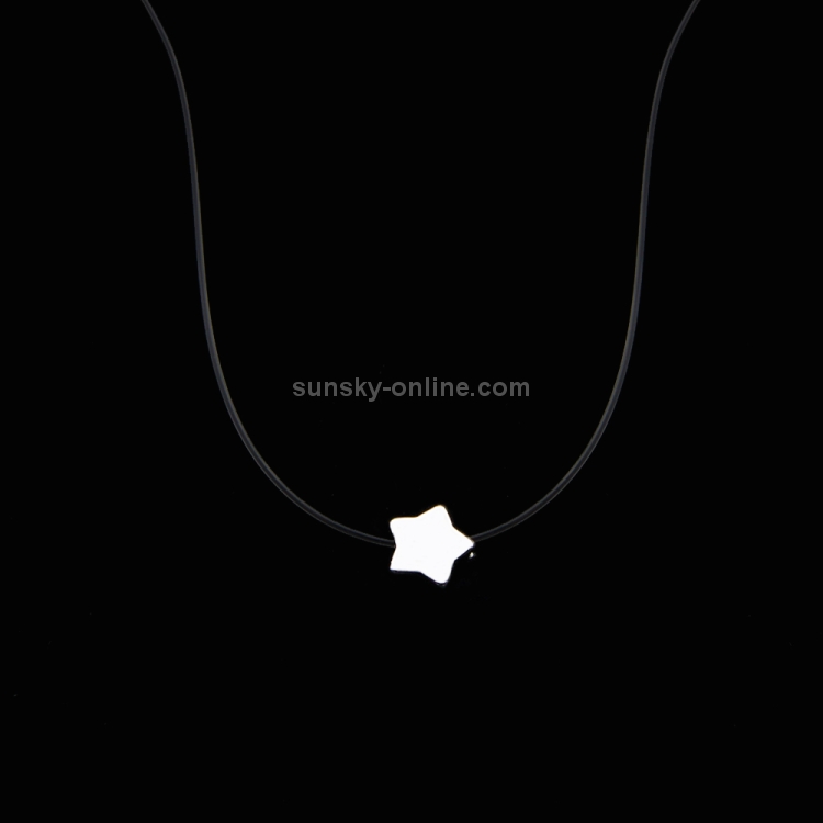 Transparent Fishing Line Necklace Invisible Chain Necklace Women Choker  Necklace(Star)