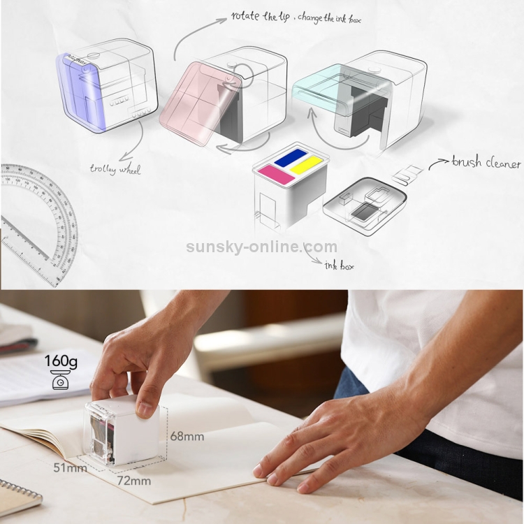 Impresora de mano Mbrush Impresora de inyección de tinta portátil a todo color de contenido personalizado con cartuchos de tinta - 6