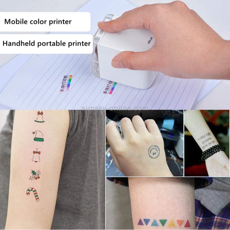 Impresora de mano Mbrush Impresora de inyección de tinta portátil a todo color de contenido personalizado con cartuchos de tinta - 8