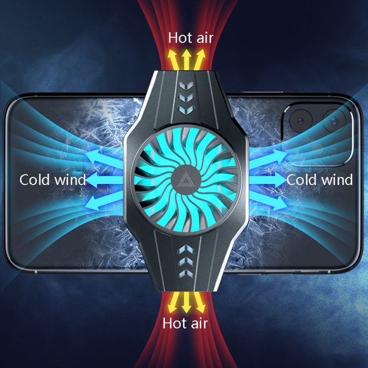 Semiconductor Refrigeration + Air-cooled Dual-effect Heat Dissipation Fast Cooler Mobile Phone Radiator for 4.7-6.8 inch Mobile Phones, with Rainbow Light Effect(Cyan Black) Semiconductor Refrigeration + Air-cooled Dual-effect Heat Dissipation Fast Cooler Mobile Phone Radiator for 4.7-6.8 inch Mobile Phones, with Rainbow Light Effect(Cyan Black)