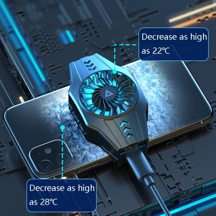 Semiconductor Refrigeration + Air-cooled Dual-effect Heat Dissipation Fast Cooler Mobile Phone Radiator for 4.7-6.8 inch Mobile Phones, with Rainbow Light Effect(Cyan Black) Semiconductor Refrigeration + Air-cooled Dual-effect Heat Dissipation Fast Cooler Mobile Phone Radiator for 4.7-6.8 inch Mobile Phones, with Rainbow Light Effect(Cyan Black)