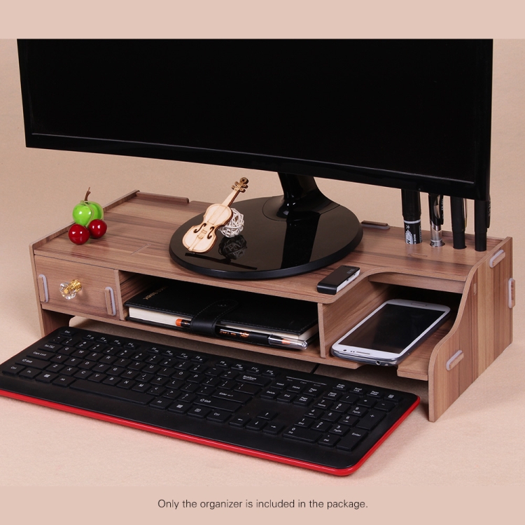 Soporte para monitor de madera con organizador de escritorio para
