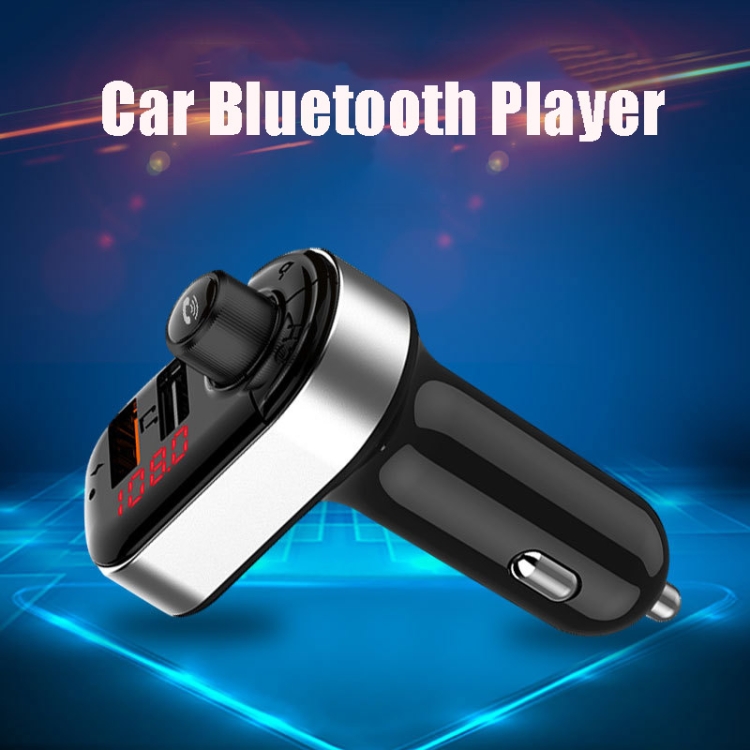 C7 Smart Dual USB Multifunctional Car Charger Music Player(Black)