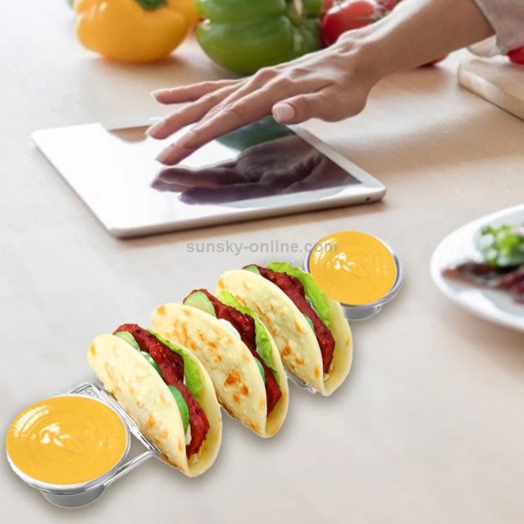Taco Rack Stainless Steel 304 Taco Rack Taco Pancake Stand, Specification: Single Head Double Cup