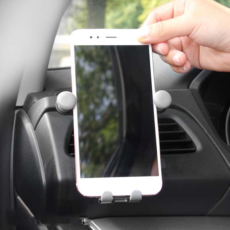 Car Phone Holder Air Outlet Snap-Type Gravity Universal Bracket(Gray) Car Phone Holder Air Outlet Snap-Type Gravity Universal Bracket(Gray)