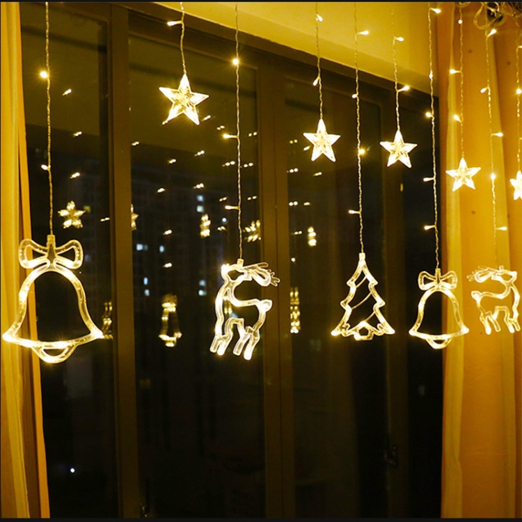 UK Optical Fiber Battery Iron Bell Moon LED Fairy Light String Lights Christmas 