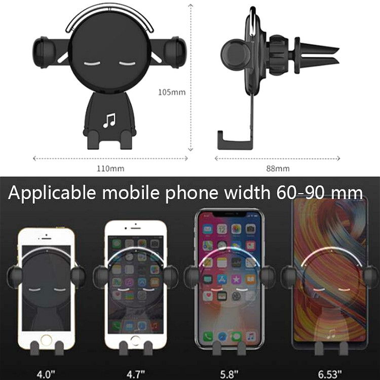 Mobile Phone Holder Car Air Outlet Car Phone Holder Cartoon Navigation Mobile Phone Holder(Black) Mobile Phone Holder Car Air Outlet Car Phone Holder Cartoon Navigation Mobile Phone Holder(Black)