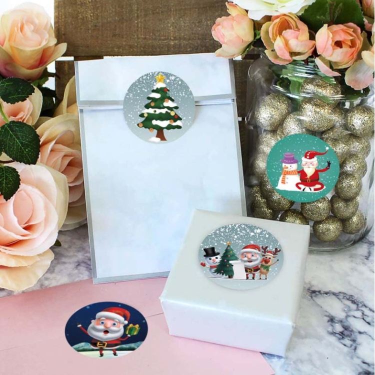 3 PCS Roll Sticker Christmas Day Gift Decoration Gift Series Sticker Label, Size: 2.5cm / 1inch(K-27-25)