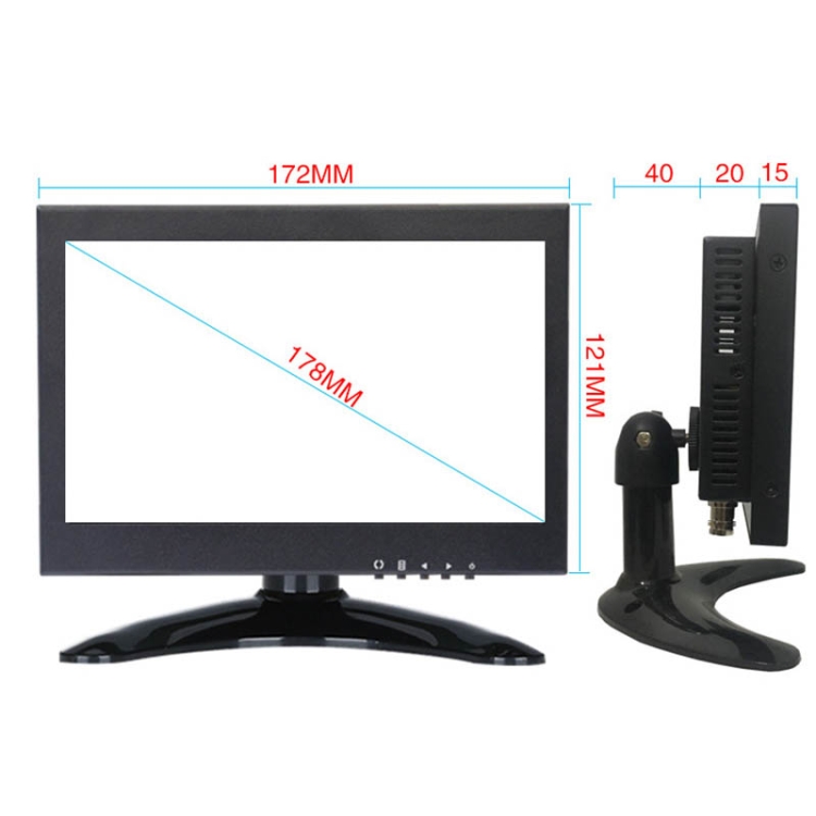Pantalla de monitor de computadora portátil de metal de alta definición ZGYNK B1042, tamaño: 7 pulgadas VGA AV HDMI BNC - 1