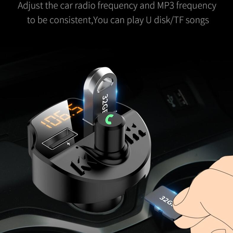 T66 voiture Bluetooth chargeur de voiture allume-cigare lecteur