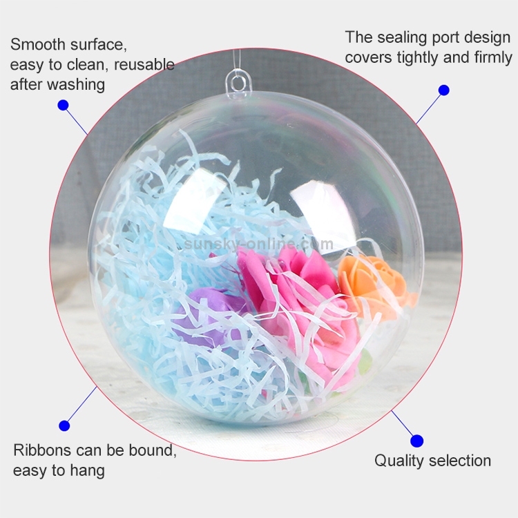 High Transparent Christmas Plastic Hollow Round Ball Window Decoration Mall Hanging Ball, Size:40cm
