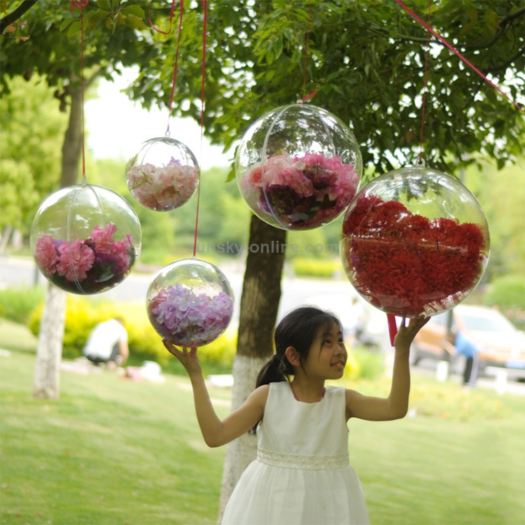 High Transparent Christmas Plastic Hollow Round Ball Window Decoration Mall Hanging Ball, Size:40cm