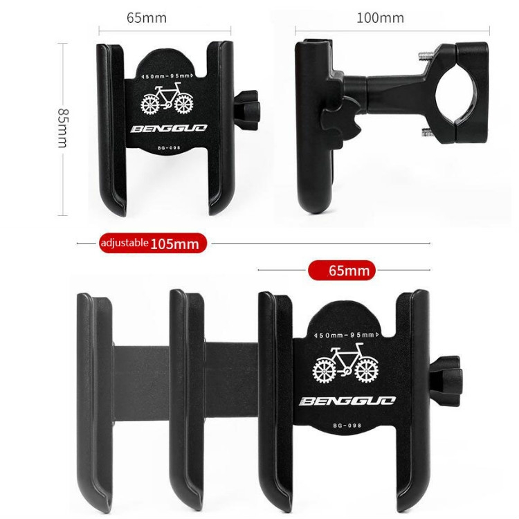 Support Téléphone Universel Pour Vélo - Guidon, Aluminium, Angle Réglable