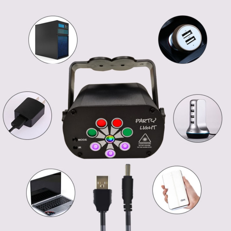 R90 8W UV Mini Laser Light Sound Control Induction Stage Atmosphere