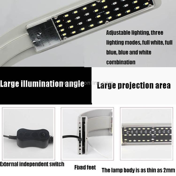 Lámpara acuática de alta potencia con clip para pecera LED delgada AST X9, especificación: versión alta de EE. UU. - 4