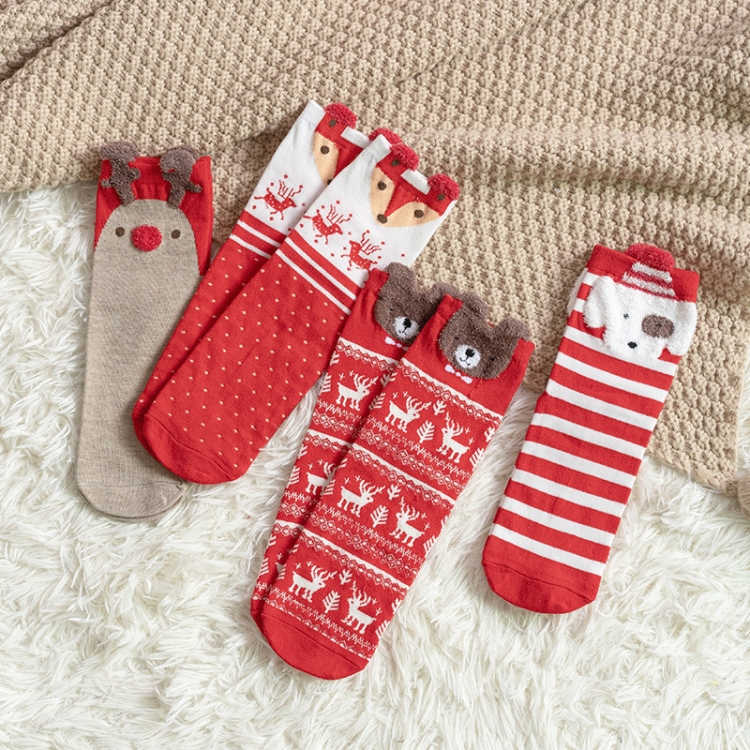 5 Pairs Christmas Socks Men Women Stockings Personality Cotton Socks Middle  Tube Socks, Size: One Size(Random Style Delivery)