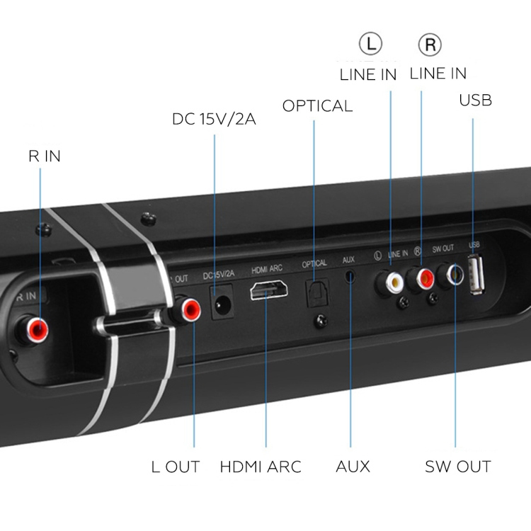 LP-1807 Echo Wall Home Theater Surround Stereo Speaker Soundbar, Plug Type:UK Plug(Black) LP-1807 Echo Wall Home Theater Surround Stereo Speaker Soundbar, Plug Type:UK Plug(Black)