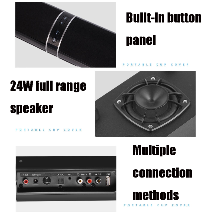 LP-1807P 45W Home Theater Audio Subwoofer Echo Wall Soundbar, Plug Type:US Plug(Black) LP-1807P 45W Home Theater Audio Subwoofer Echo Wall Soundbar, Plug Type:US Plug(Black)