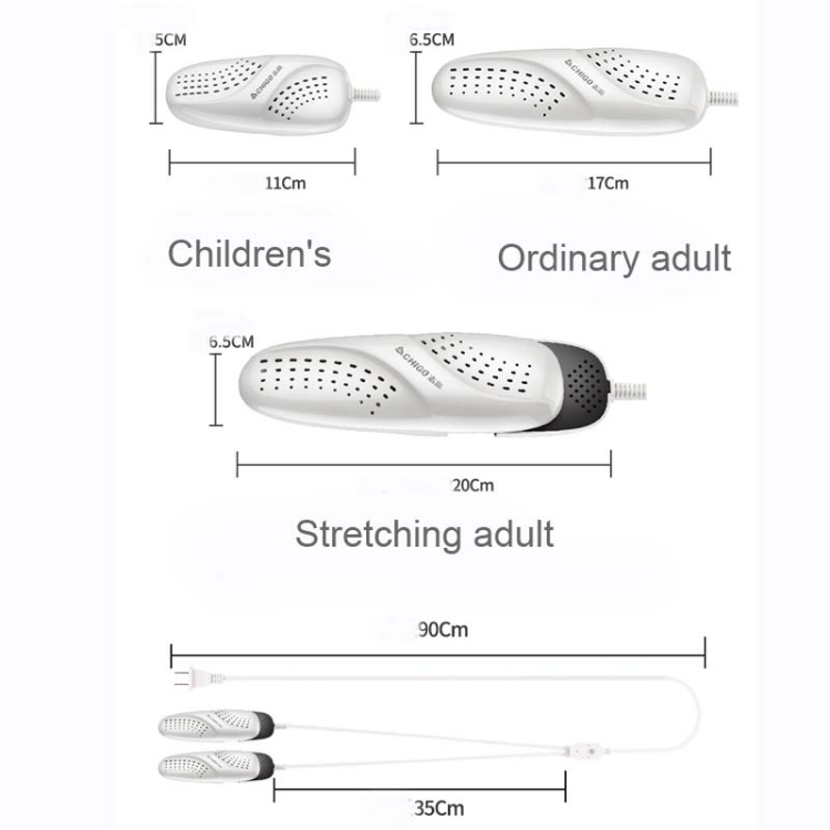 Asciuga scarpe Chigo 220V Asciugascarpe caldo per uso domestico per adulti  e bambini, spina CN, stile