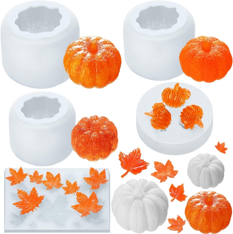 Halloween Three-Dimensional Pumpkin Cake DIY Scented Candle Silicone Mold, Specification: SW-37 - B2